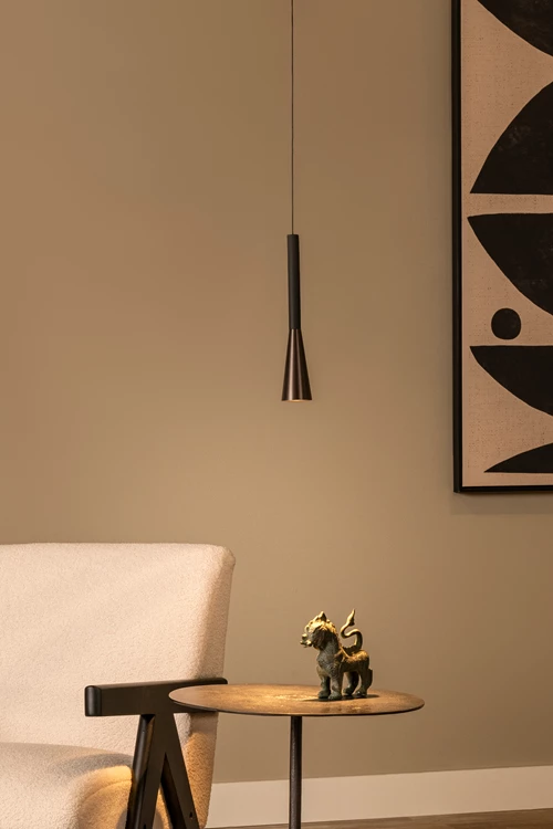 Lucide JOAKIM - Pendant light - Ø 7,7 cm - LED Dim. - CCT - 1x7W 2700K/4000K - Coffee | Premium - atmosphere 1